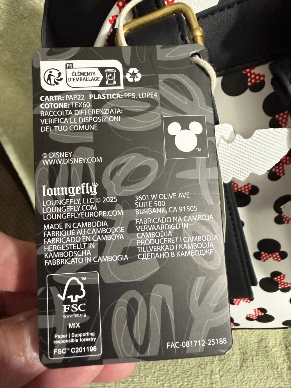 Loungefly Disney Minnie Mouse Heads Mini Backpack NWT